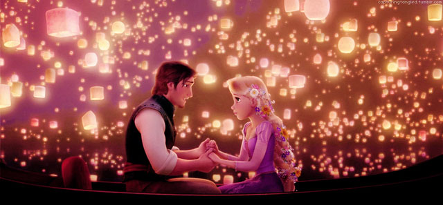 Scena del film di animazione Rapunzel Scena del film di animazione Rapunzel